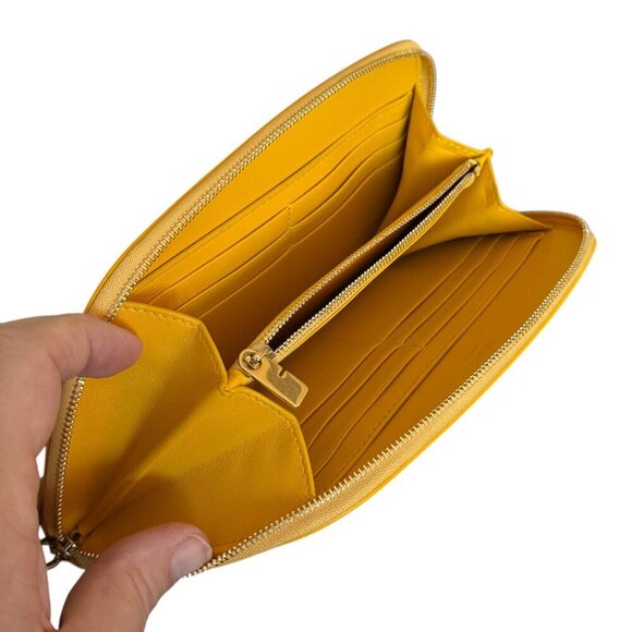 Burberry Women's Mimosa Orange Leather Large Shield Wallet - Picture 2 of 16